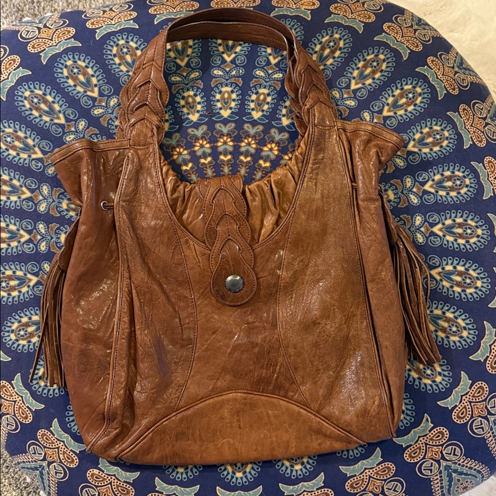 Junior Drake Brown Leather Hobo Bag